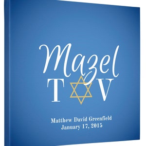 Bar MitzpahBat Mitzvah Mazel TovCustom Sign-In CanvasPersonalized Guest Book image 2