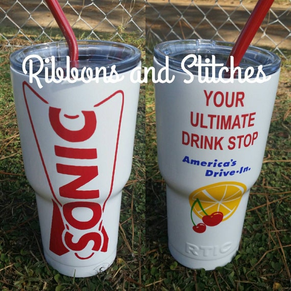 Sonic Inspired 30oz Tumbler With Matching Powdercoated Straw 