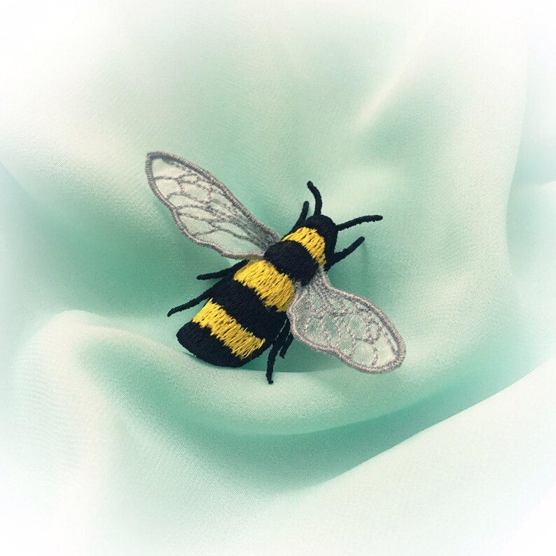 FSL Machine Embroidery Design Bee Brooch Applique FSL Jewelery Etsy