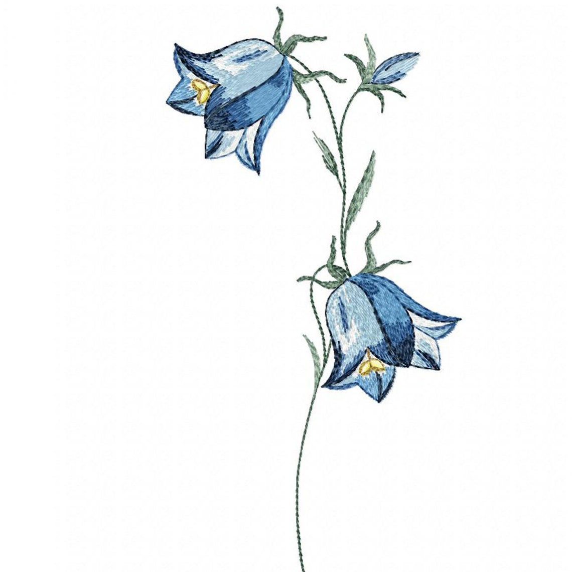 Bellflower Machine embroidery design in the art surface Etsy