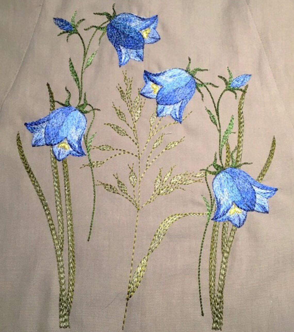 Bellflower Machine embroidery design in the art surface Etsy
