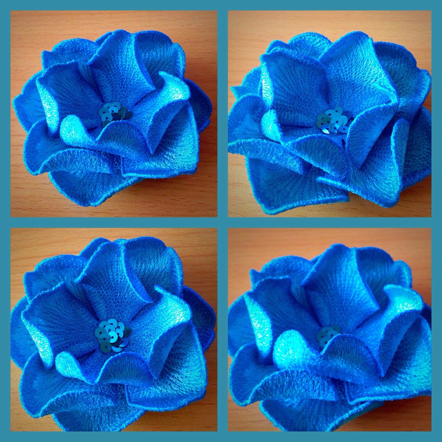 3D Applique Flower Machine Embroidery Design Brooch Hairpin Etsy