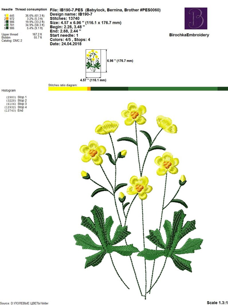 Wildflowers set Machine Embroidery Designs Floral Embroidery Etsy