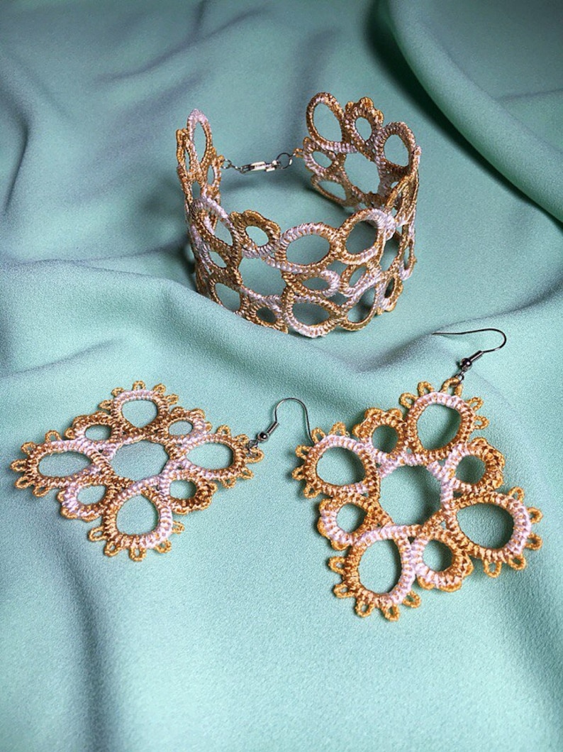 FSL Machine Embroidery Design Earrings Tatting lace Embroidery Etsy