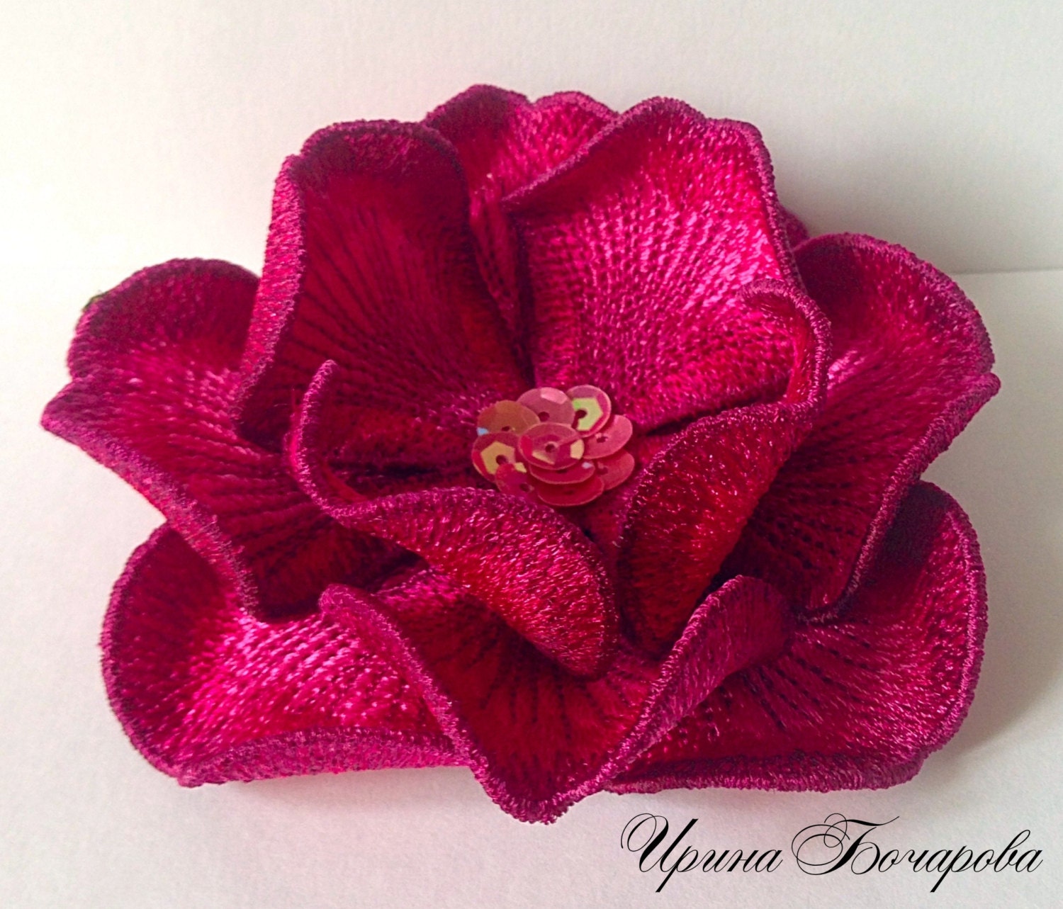 3D Applique Flower Machine Embroidery Design Brooch Hairpin Etsy