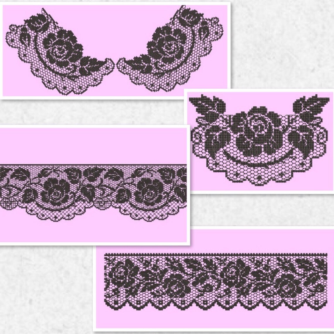 Cross stitch machine embroidery designs set Imitation of Etsy