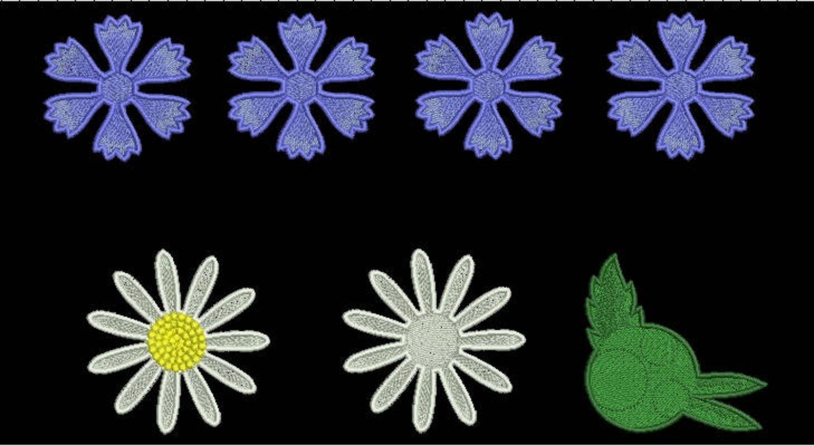 Machine Embroidery Design Wildflowers Daisy Cornflower Etsy