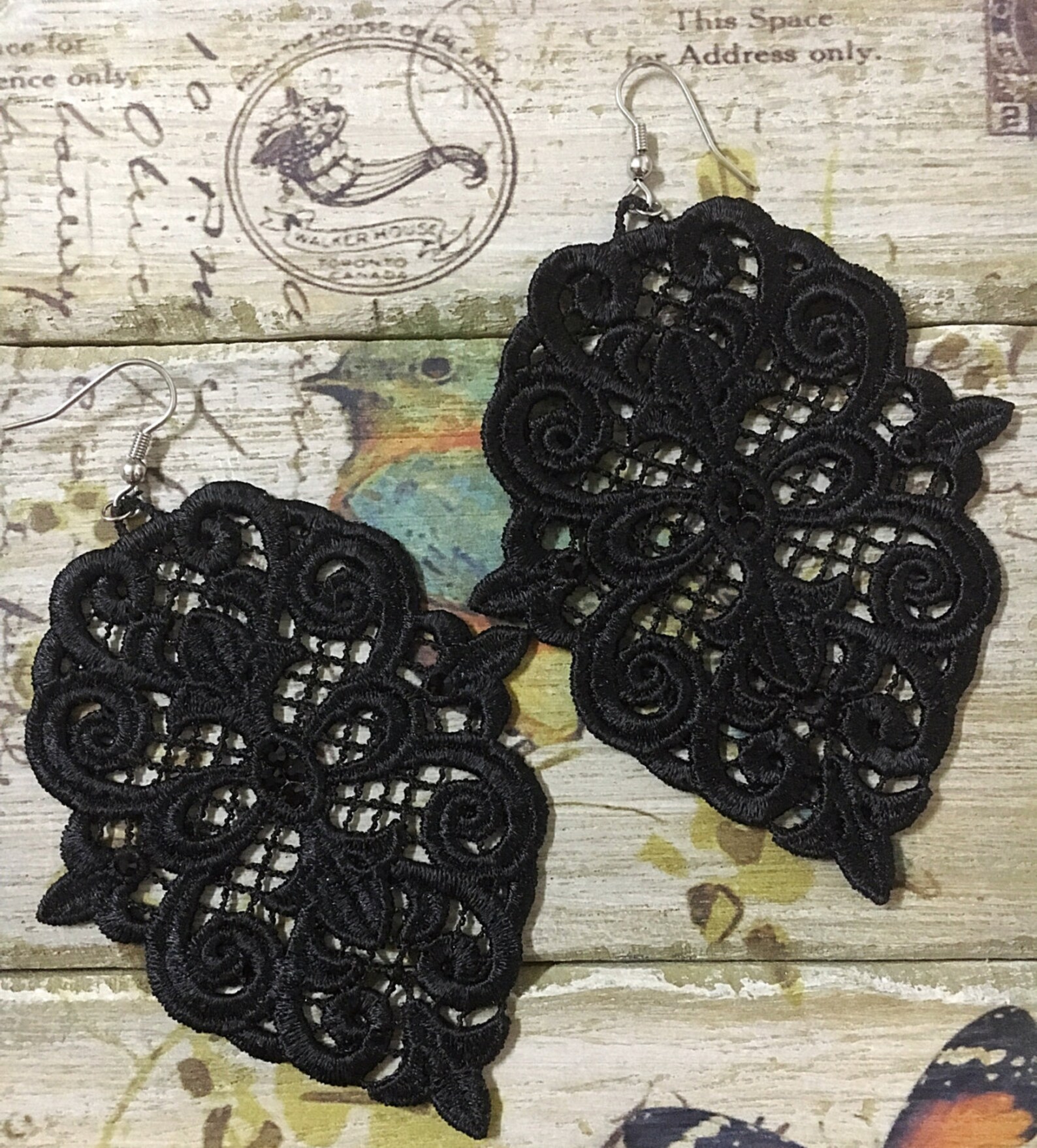 Free Standing Lace Machine Embroidery Design Earrings Jewelry Etsy