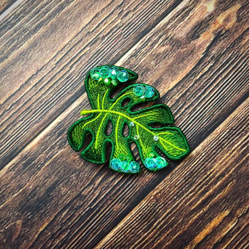 Fsl monstera leaf brooch machine embroidery design lace  etsy Fsl monstera leaf brooch machine embroidery design lace  etsy