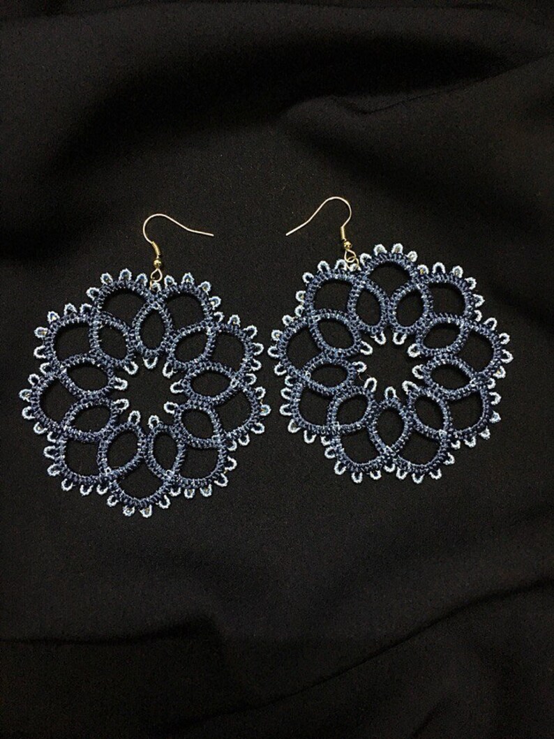 FSL Digital Machine Embroidery Design Earrings Lace Tatting Etsy