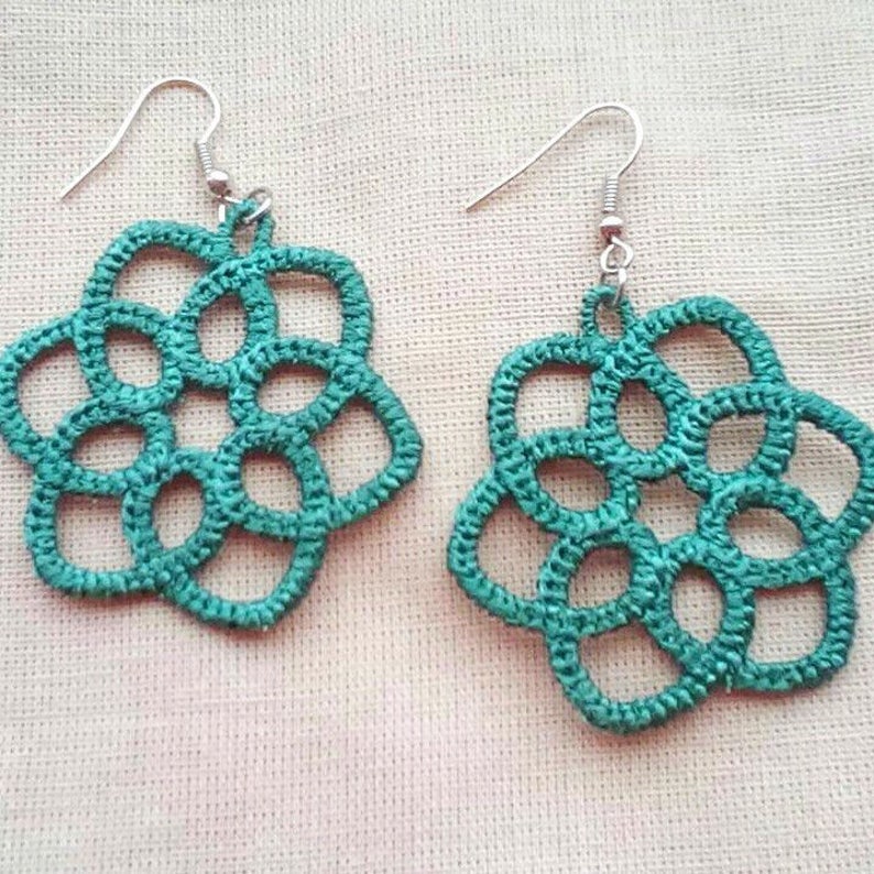 FSL Machine Embroidery Design Earrings Set Tatting Lace Etsy