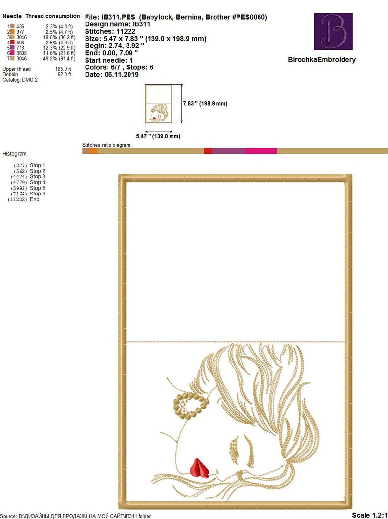 Ladies passport cover machine embroidery design Female Etsy