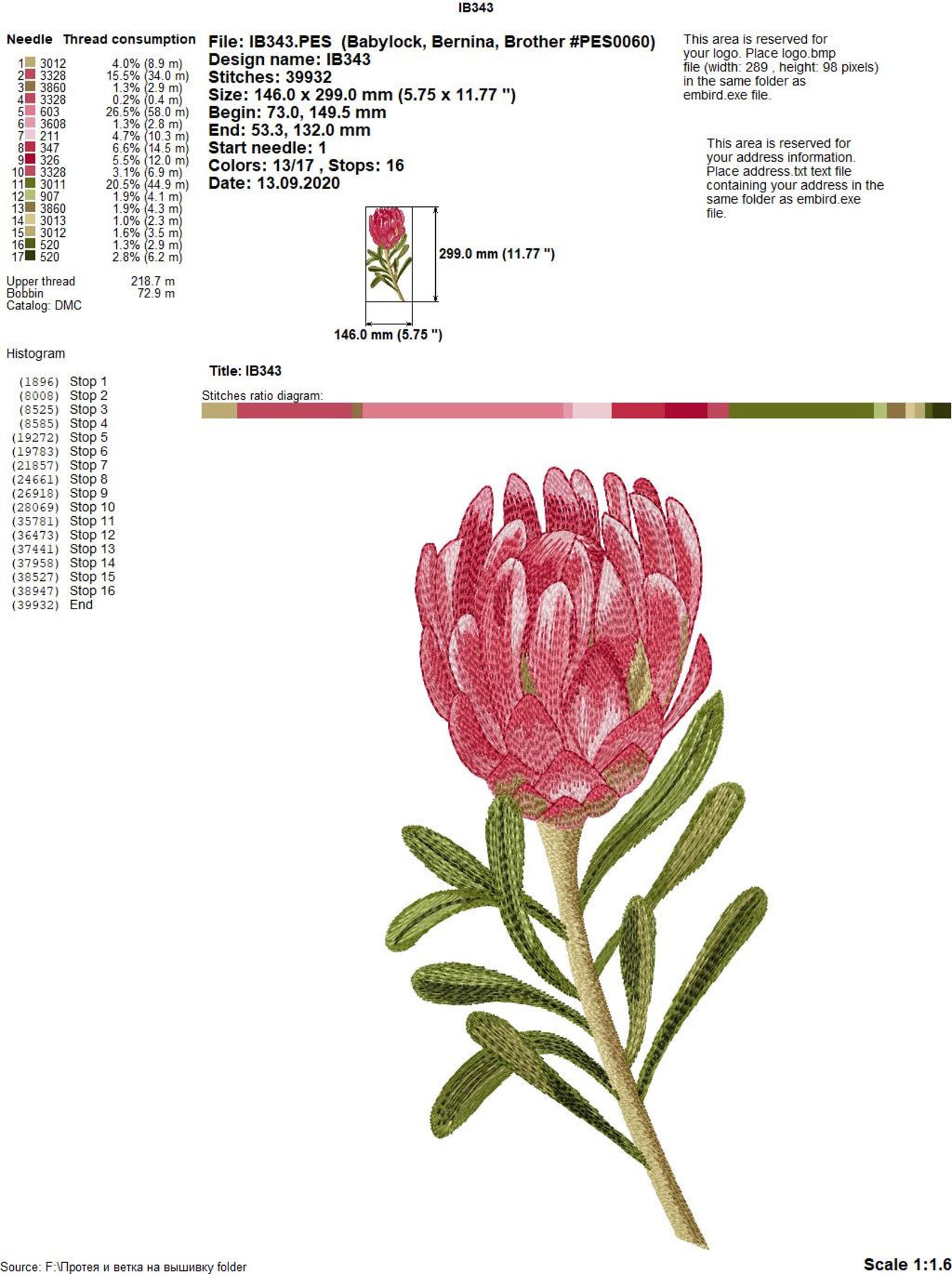 Protea Set of machine embroidery designs in the art surface Etsy