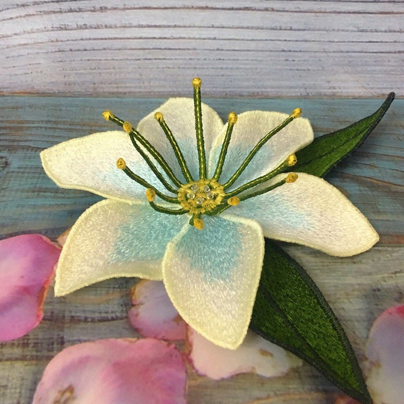 Free Standing Lace Lily Flower Machine Embroidery Design FSL Etsy