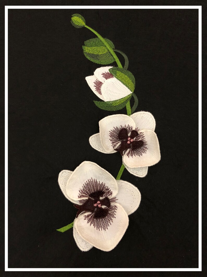 3D Flower Orchid Machine Embroidery Design Applique Pattern Etsy