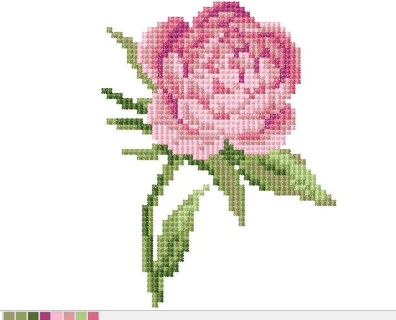 Machine Embroidery Design Peony Set Cross stitch pattern Etsy