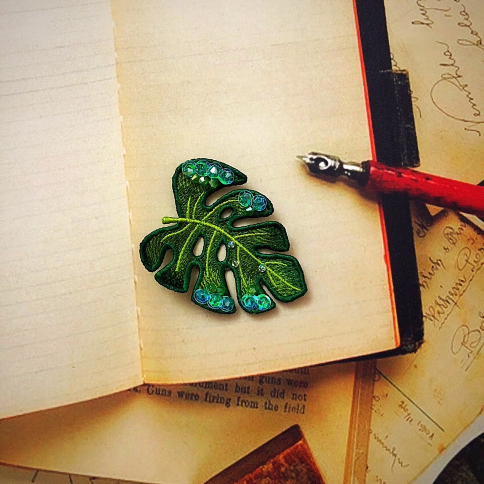 Fsl monstera leaf brooch machine embroidery design lace  etsy Fsl monstera leaf brooch machine embroidery design lace  etsy