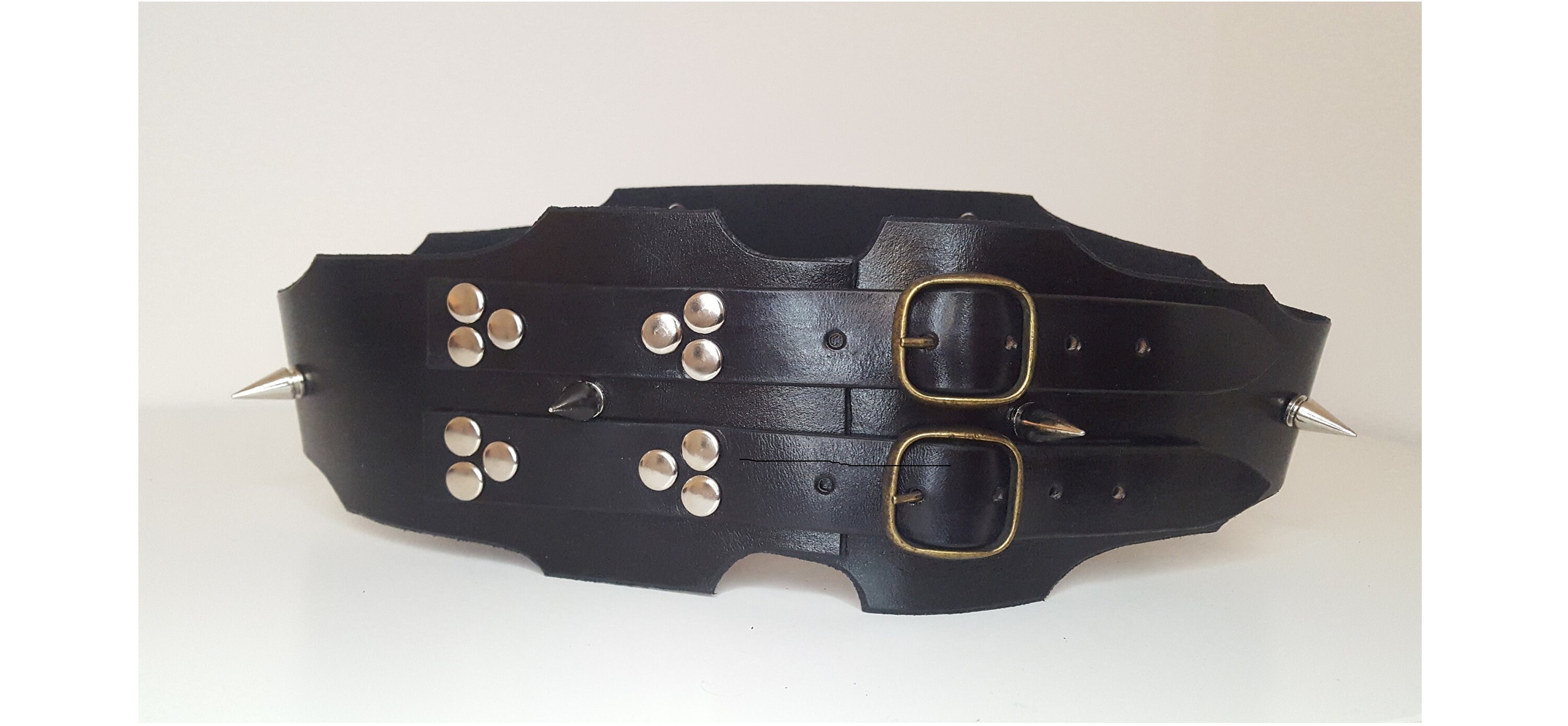 Wide Leather Belt Women's Black Spiked Belt Goth Punk Belt | Etsy