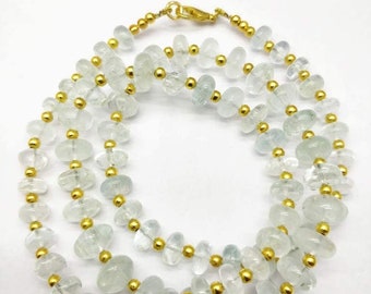 24 Inch Strand, Finist Quality, AAA Quality, Natural Jewelry Making Aquamarine Gemstone Bead Shaped Rondelle Cut Smooth