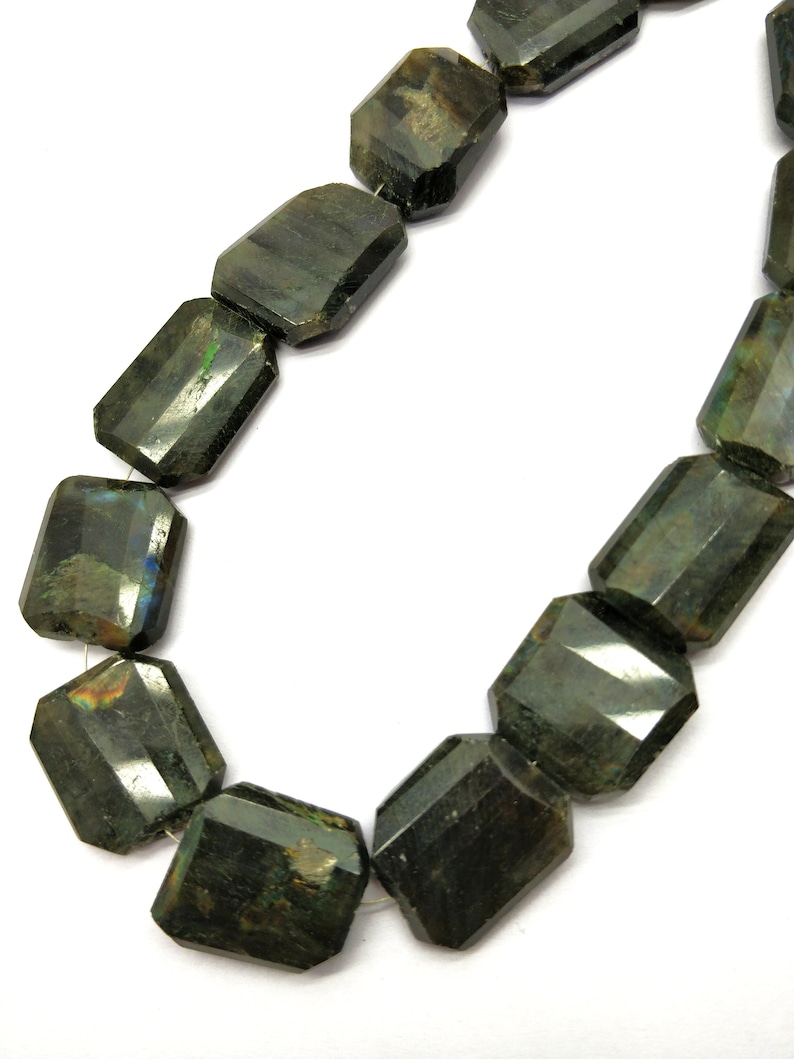Super Quality Natural Labradorite Loose Beads 21x19-24x18 mm Girls Her MKU14 GF Rectangle /& Faceted 12 Inch Long for Wife