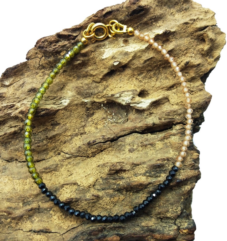 Loose Gemstone Coated Black Spinel BG91 Hessonite Peridot CZ Bracelet Gold Plated 2 mm Rondelle /& Faceted 7 Inch Long
