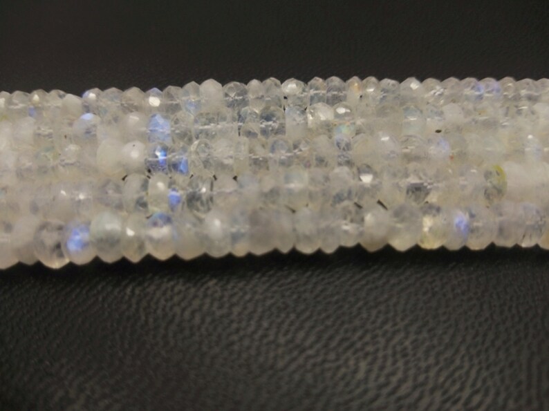 A One Quality Rainbow Moonstone 1 Strand Beads 5-6 mm Strand Length 10 Inch Shape Rondelle Cut Beads JM222