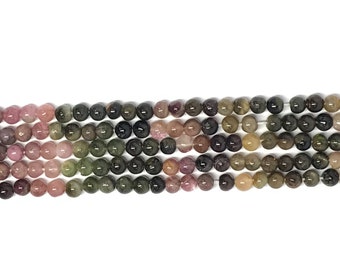 1 Strand Natural Multi Tourmaline Round Gemstone Micro Faceted Rondelle Beads 4-4.5mm 13" Long