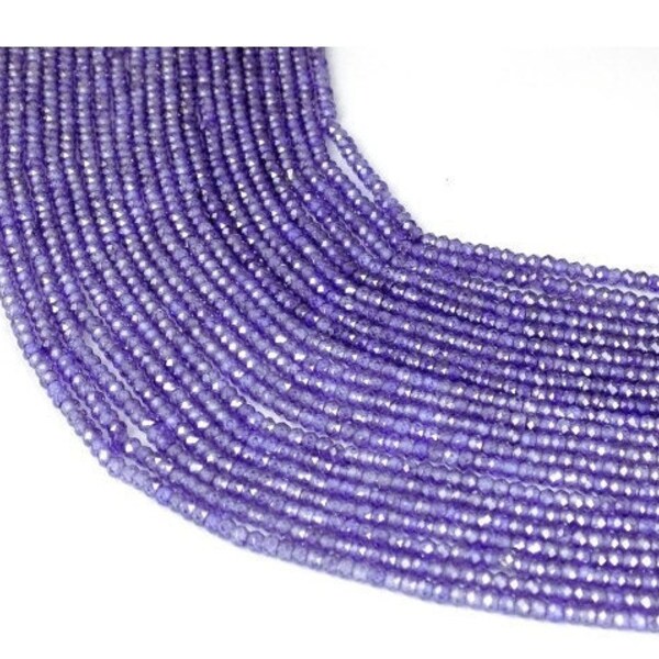 Amethyst Cubic Zirconia 3mm Rondelle Faceted CZ Beads Strand, 13.5" Long Strand, Purple Amethyst CZ Beads, Purple CZ Beads,Jewelry Beads,