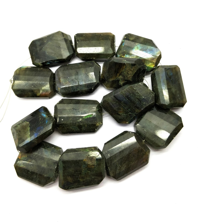 Super Quality Natural Labradorite Loose Beads 21x19-24x18 mm Girls Her MKU14 GF Rectangle /& Faceted 12 Inch Long for Wife