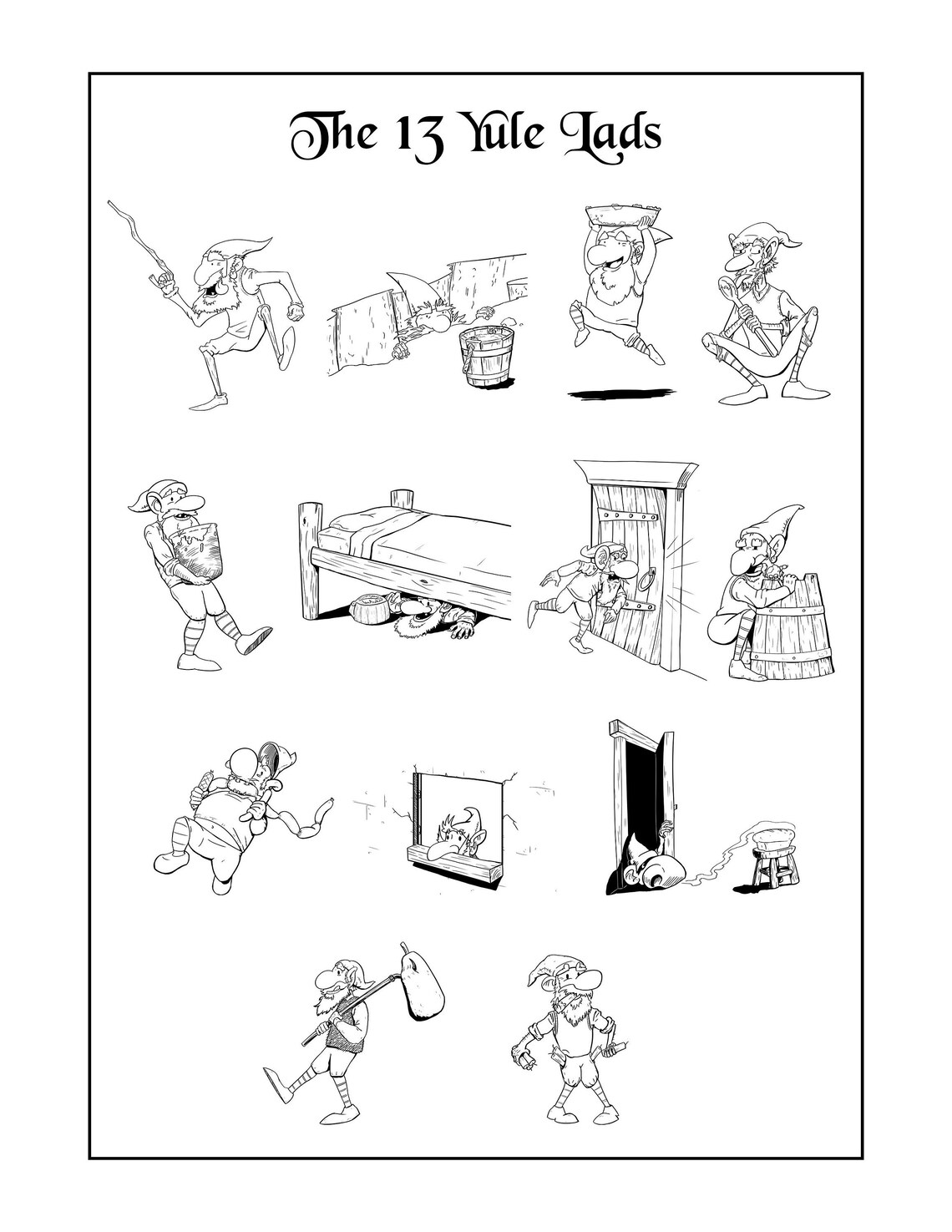 The Yule Lads Coloring Pages Etsy Canada