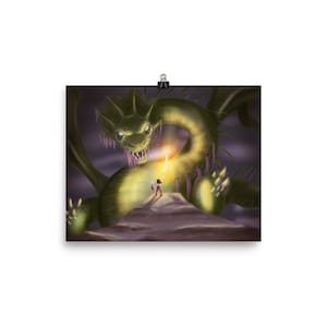 Dragon vs Phoenix Knight Poster