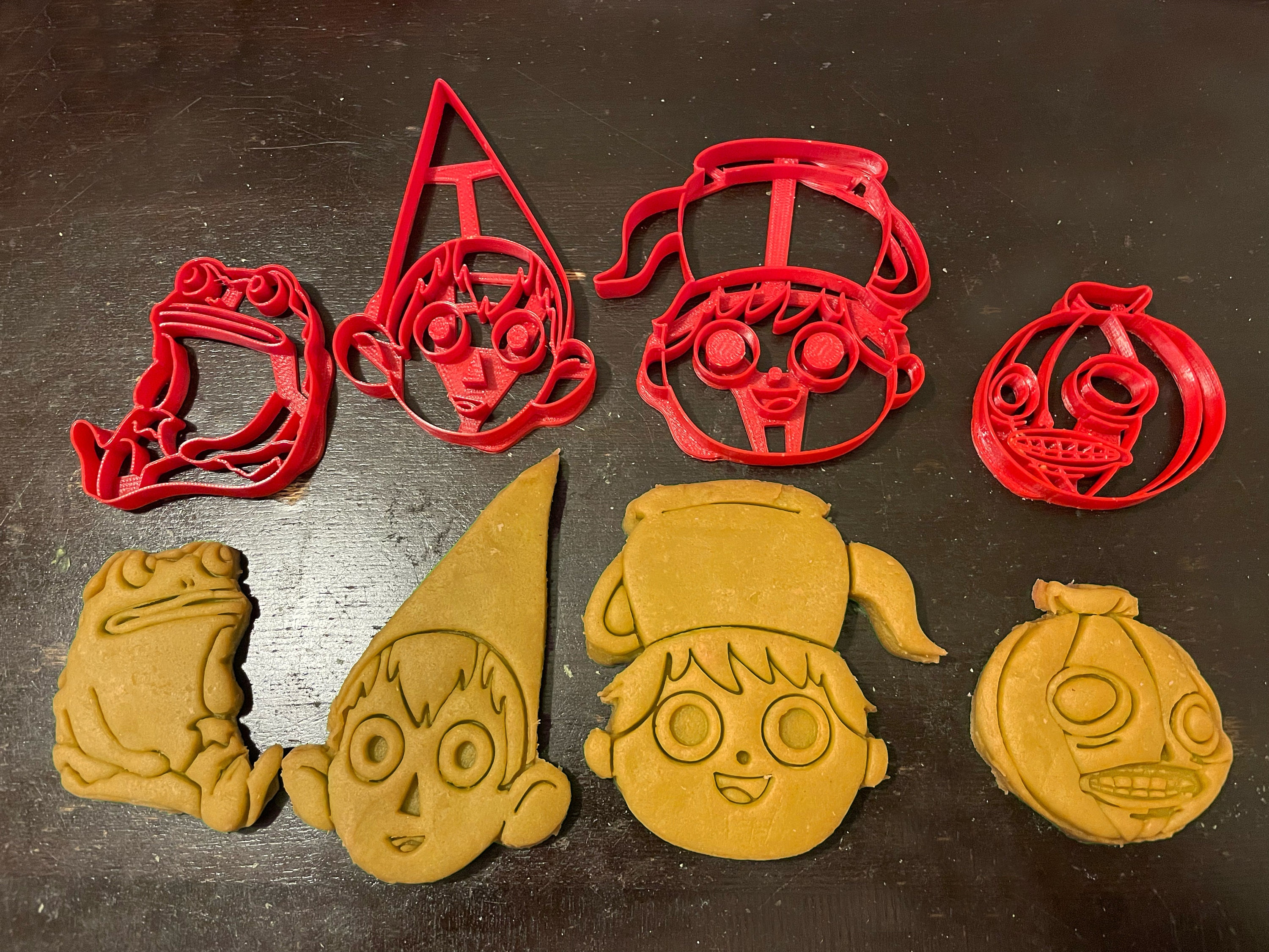 Over the Garden Wall Cookie Cutter Set. Includes Greg, Wirt, Frog and Enoch the Pumpkin. All 4 included.
