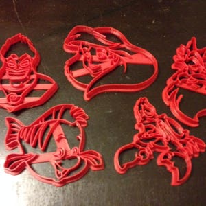 Little Mermaid Cookie Cutter 5 Pack. Perfect for your kid&#39;s Little Mermaid themed birthday party or any celebration with Ariel and friends