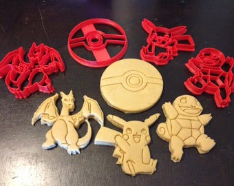 Pokemon Cookie Cutters 4 pack. Comes with Pikachu, Charizard, Squirtle, and the Poké Ball. Throw a Pokémon Themed Birthday Party