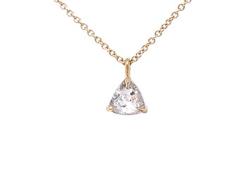 One of a kind 18ct yellow gold salt and pepper trilliant cut diamond necklace