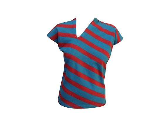 BEAUTY:BEAST 1990's Striped Asymmetrical Cotton To