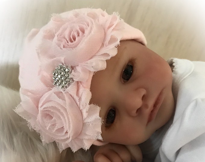 Newborn Girl Hat, Baby Hospital Hat, Unique Baby Gift,  Baby Shower Gift, Baby Girl Cap