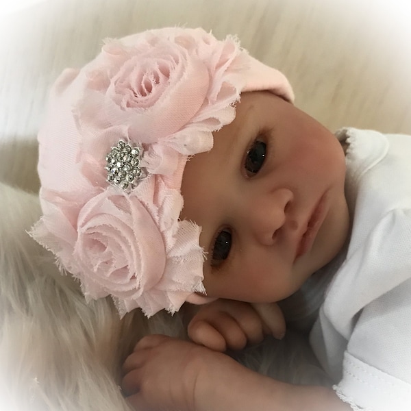 Newborn Girl Hat, Baby Hospital Hat, Unique Baby Gift,  Baby Shower Gift, Baby Girl Cap