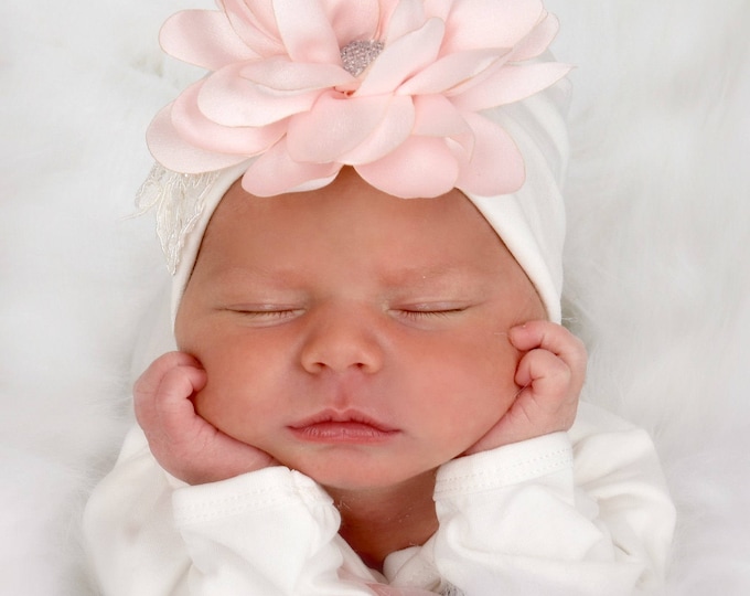 New Baby Gift, Baby Hospital Hat, Unique Baby Gift,  Baby Shower Gift, Baby Girl Cap