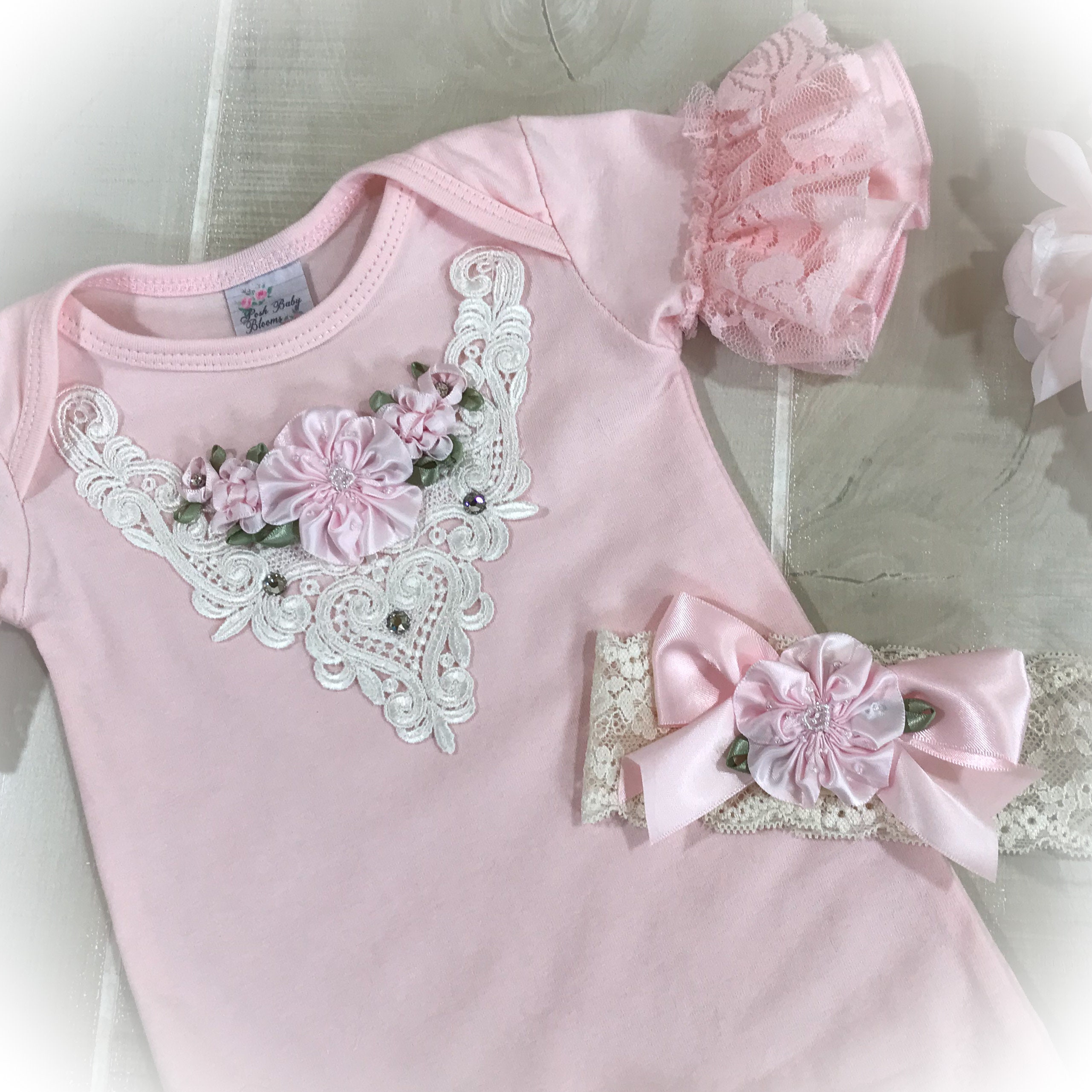 Newborn Girl Coming Home Outfit Ruffle Romper Baby Girl Take - Etsy