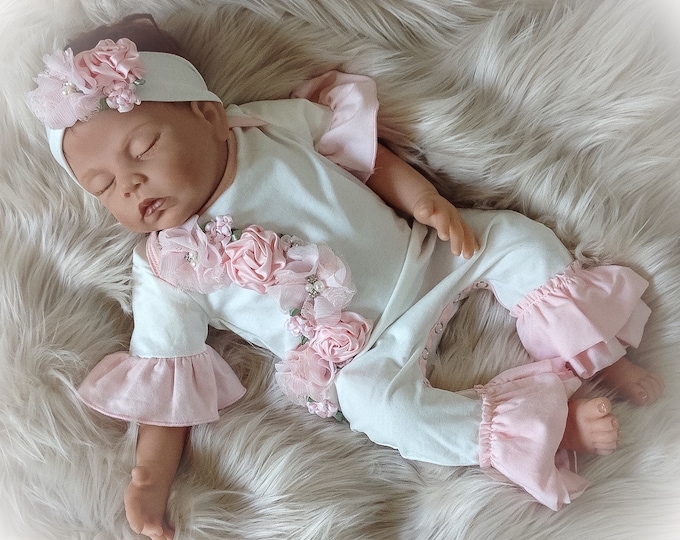 Newborn Girl Coming Home Outfit, Newborn Ruffle Romper, Baby Girl Take Home Romper