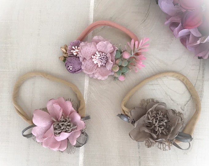 Baby Girl Headband, Baby Girl Bow, Flower Headband