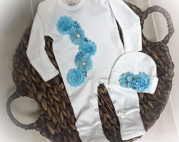 Personalized Newborn Girl Coming Home Outfit, Personalized Baby Romper, Take Home Outfit