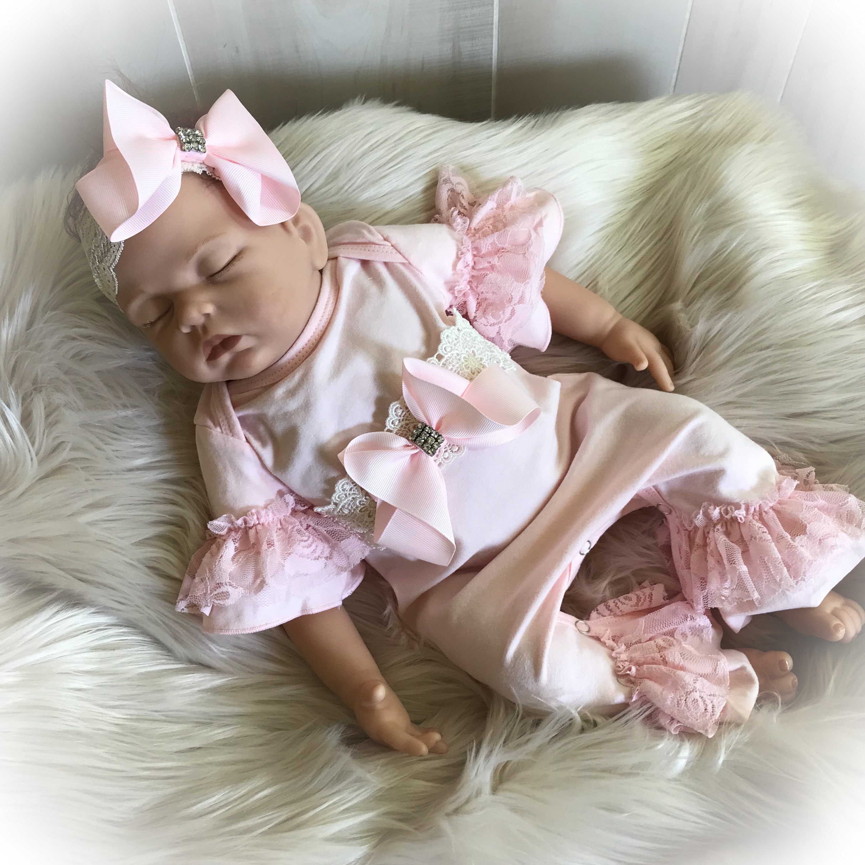 thumbnail image 2 of OoSweetCharlotteoO Newborn Baby Girl Coming Home Outfit Little Sister... 2 of 9