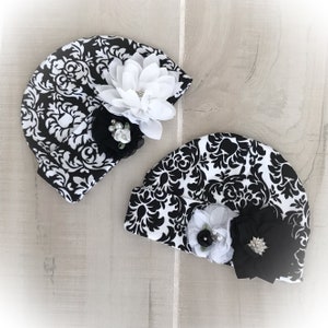 Baby Girl Hat, Newborn Hat with Flower, Baby Shower Gift