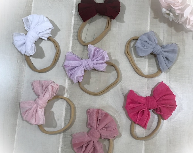 Baby Bow Headband, Baby Girl Chiffon Bow