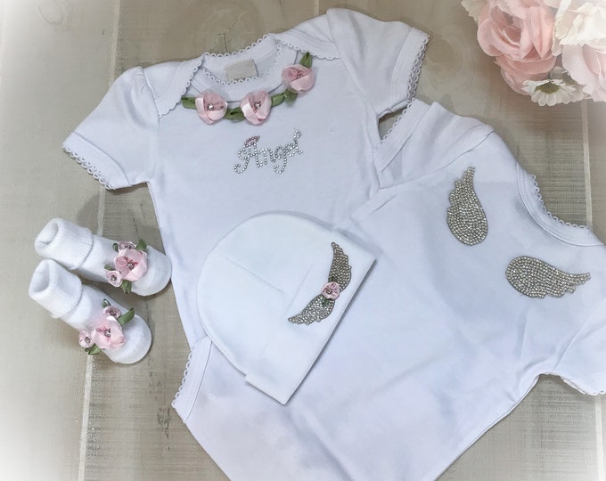 Newborn Girl Angel Wing Outfit, Baby Girl Shower Gift