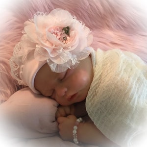 Newborn Girl Hat, Baby Hospital Hat, Baby Photo Hat, Shower Gift