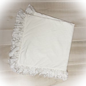 Minky Lace Baby Blanket, Ruffled Baby Blanket