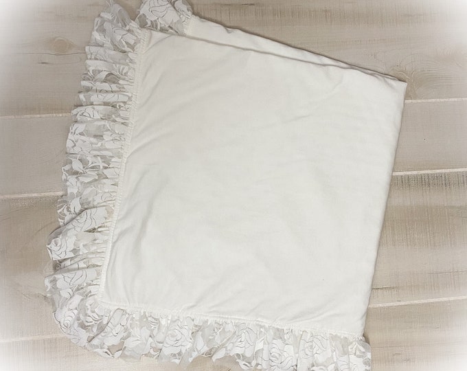 Minky Lace Baby Blanket, Ruffled Baby Blanket